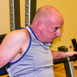 a professional appealing image of a caucasian man or woman exercising in a gym 319 300x300