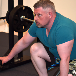 a professional appealing image of a caucasian man or woman exercising in a gym