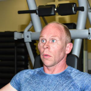 a professional appealing image of a caucasian man or woman exercising in a gym