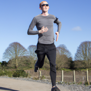 a professional appealing image of a caucasian man or woman jogging on a sunny day 989 300x300