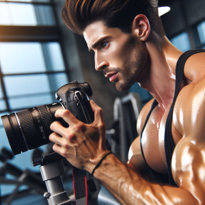 a photo realistic professionally appealing image of a good looking and athletic white man exercising in a gym 852 300x300