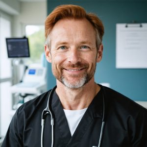 doctor, czech republic,age 60,hair red,eyes green, 896